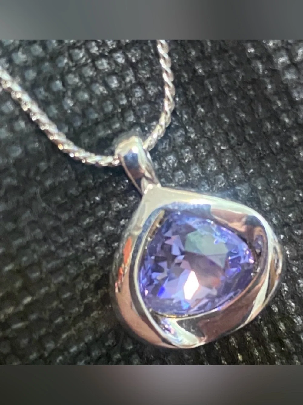 Nina Ricci pendant necklace w vibrant purple Swarovski crystal
